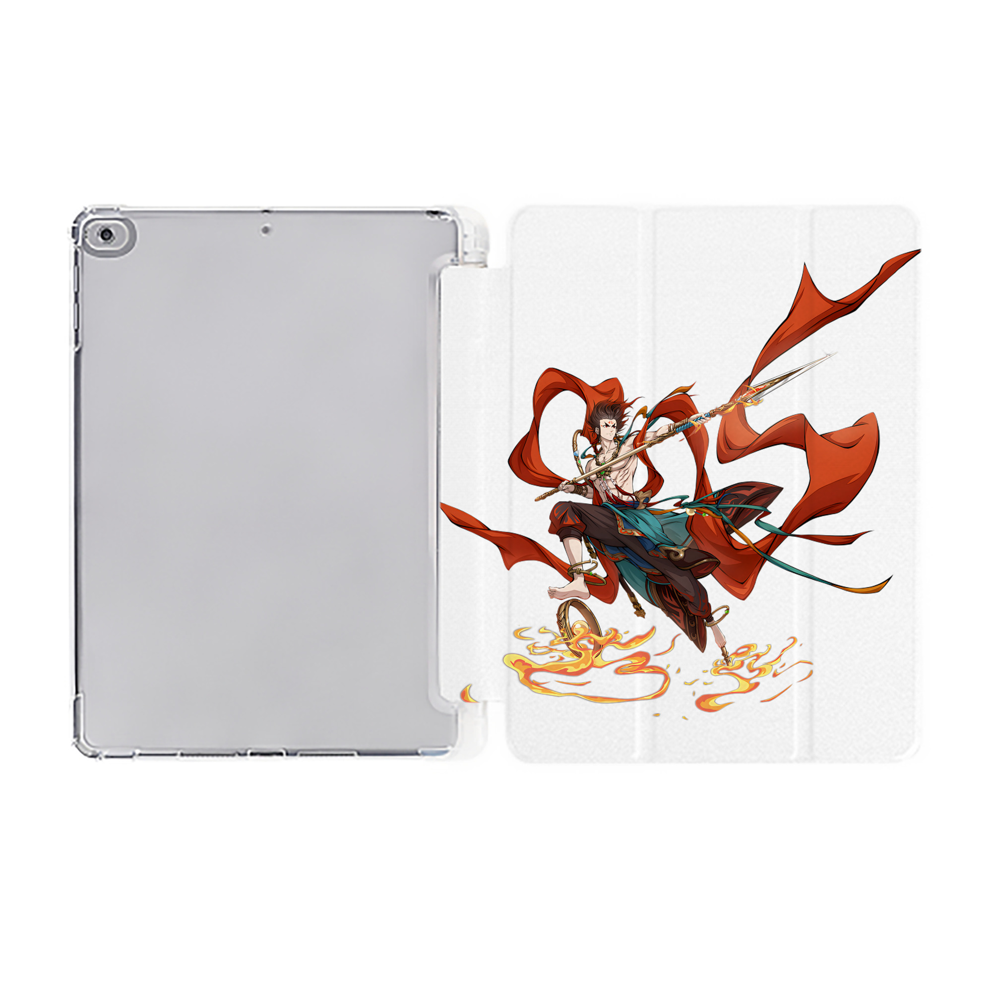 Ne Zha 2 ナタ 魔童の大暴れ IPad ケース ペン収納付き 三つ折りスタンド PUレザー×シリコン 対応機種9.5/10.5/10.9インチ